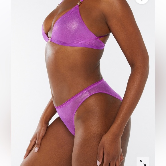 Savage X Fenty Juicy Purple Crotchless High-Leg Bikini Mesh Panty - Picture 5 of 11